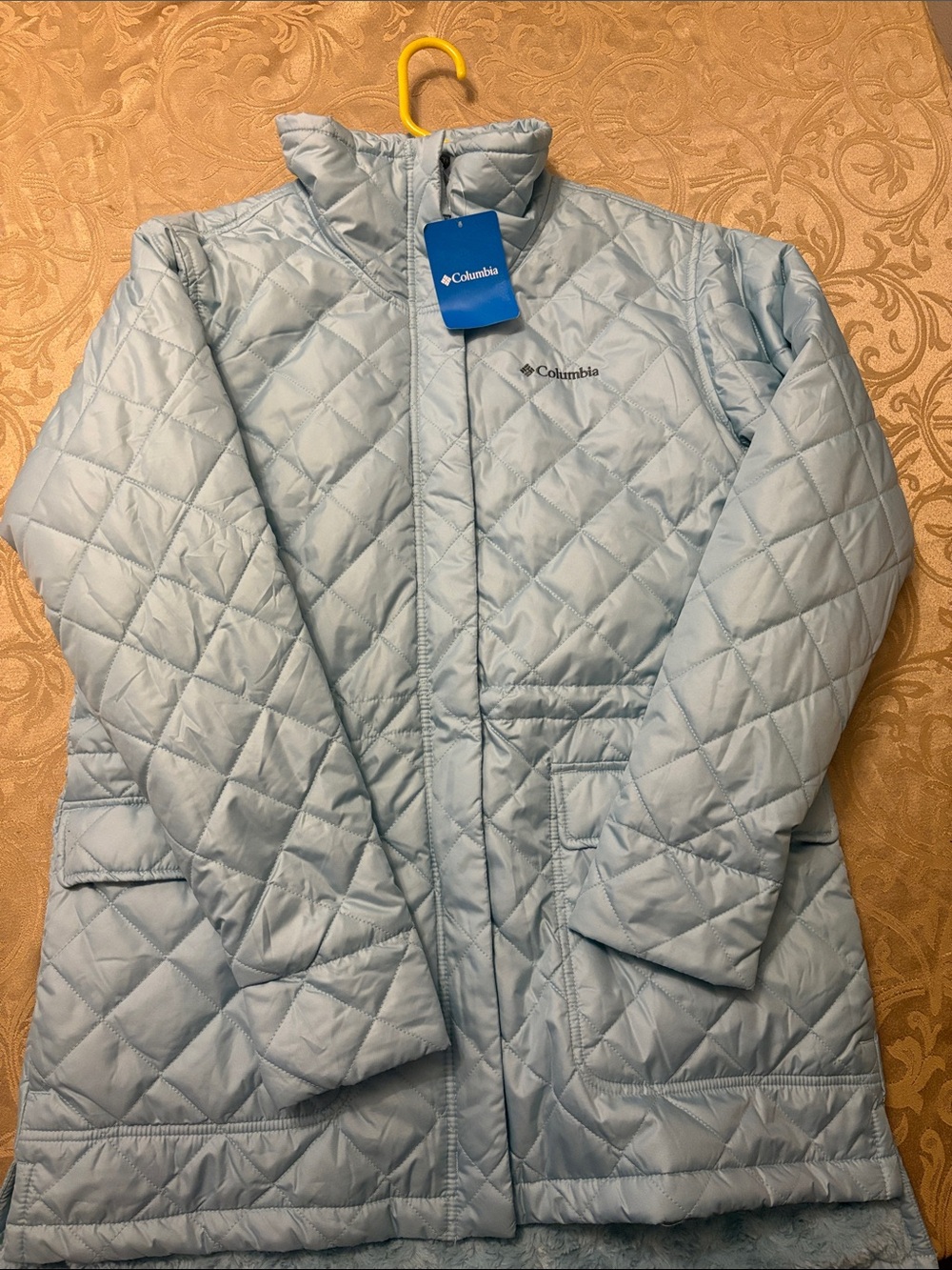 Columbia Jacket- Columbia Women's Pale Blue Quilted Pea Coat